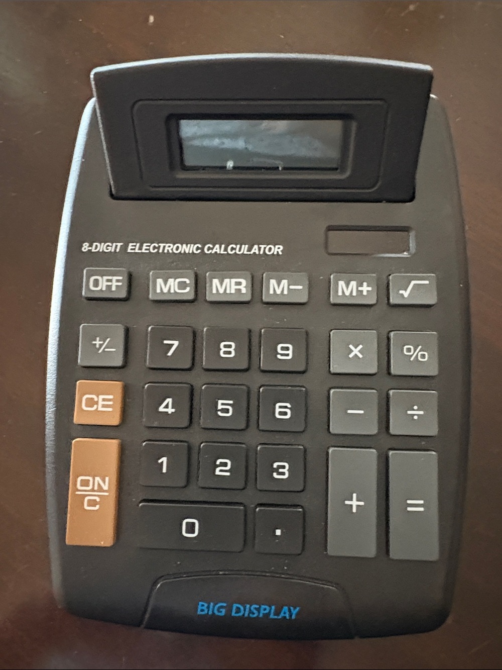 Portable Black 8-Digit Electronic Calculator